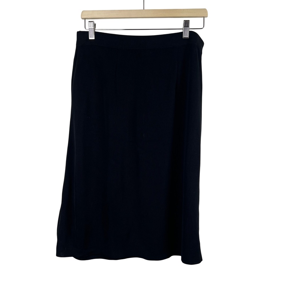 Misook Black Midi Skirt Size L Acrylic Polyester Knit